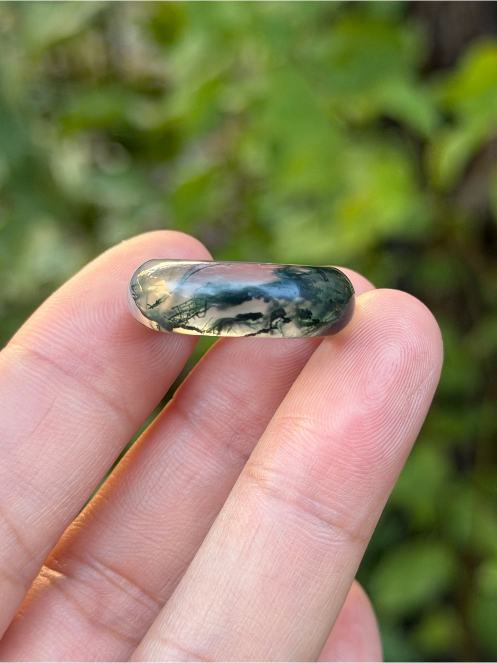 Size 6.5 Translucent Moss Agate Ring 1923‎